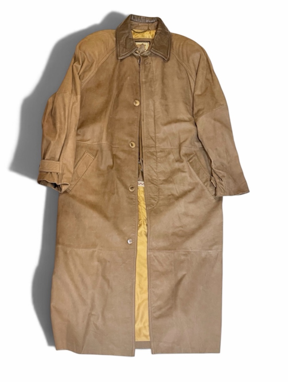 Global Identity G-III Vintage Men’s Brown Genuine Leather Trench Coat in Size M